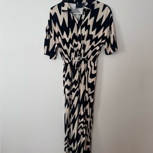 ASOS Black and Cream Zigzag Jumpsuit